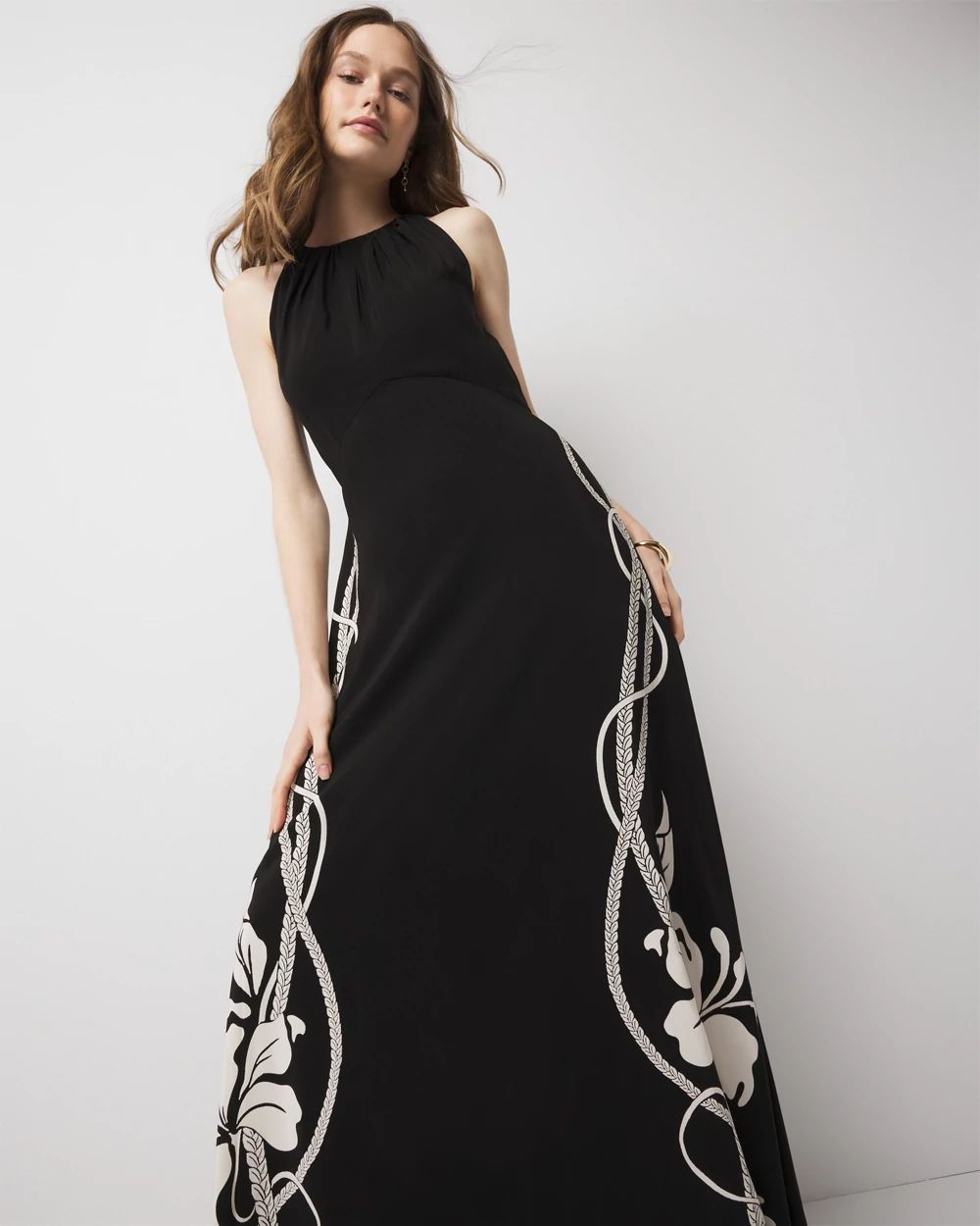 Graphic Floral Maxi Dress | White House Black Market